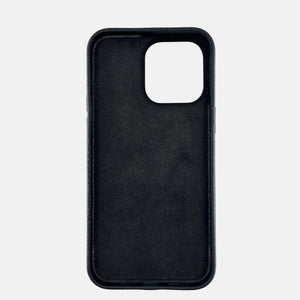 iPhone 15 series black leather case