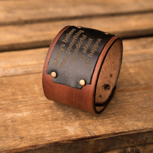Leather bracelet Universe | Brown color