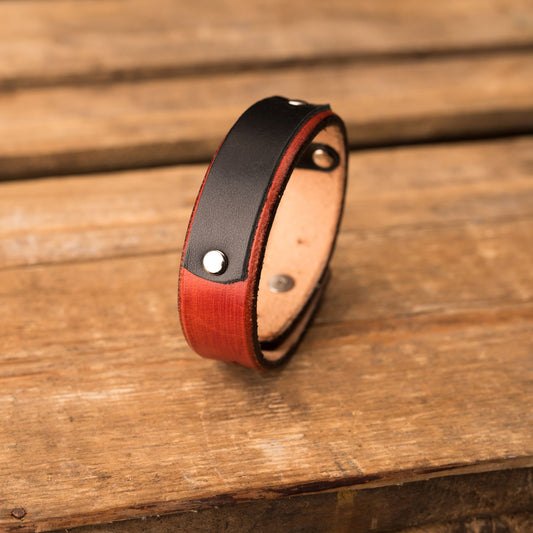 Leather bracelet Sphere | Orange color