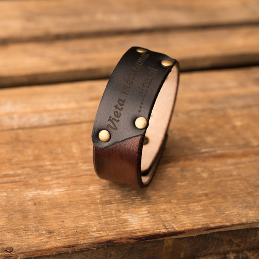 Leather bracelet Cheops | Brown color