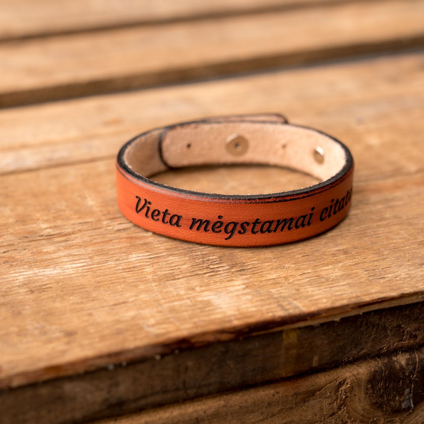 Leather bracelet Spirit | Orange color