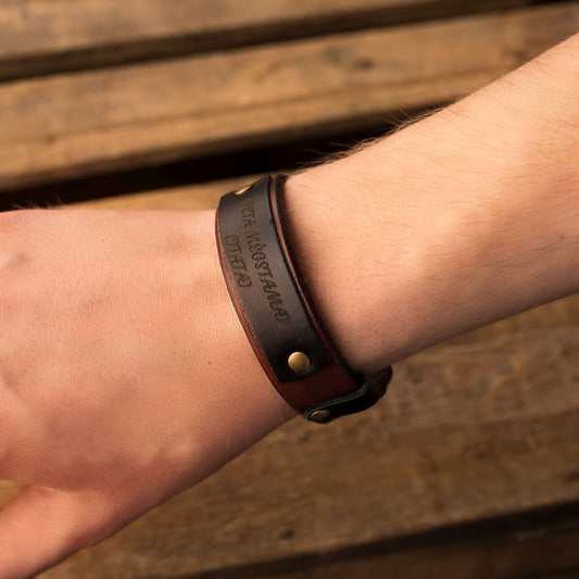 Leather bracelet Sphere | Black color