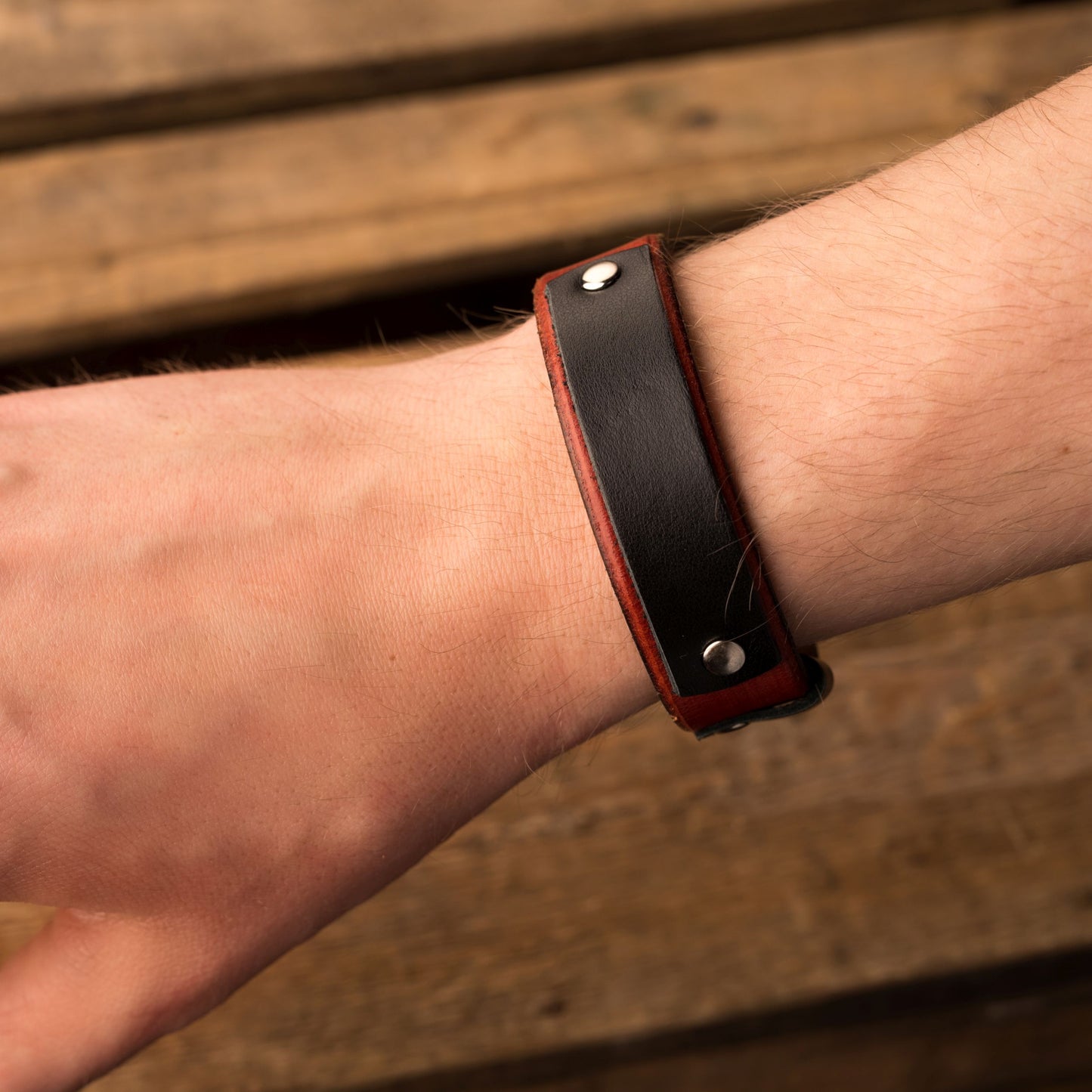 Leather bracelet Sphere | Orange color