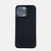 Load image into Gallery viewer, iPhone 15 series black leather case
