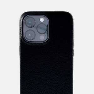 iPhone 15 series black leather case