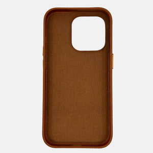 iPhone 15 serijos rudas odinis dėklas