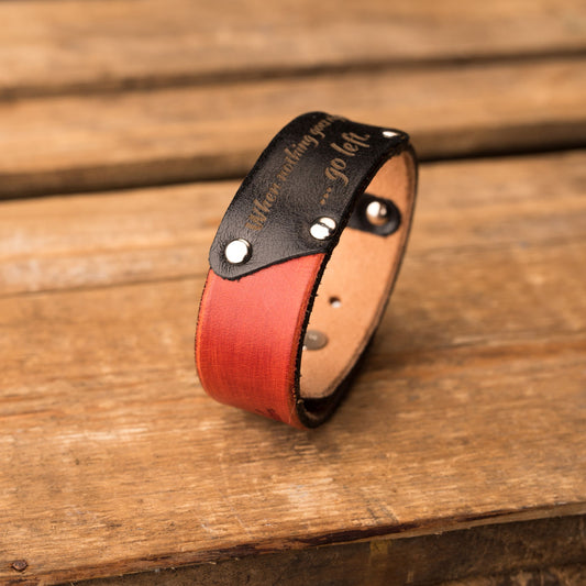 Leather bracelet Cheops | Orange color