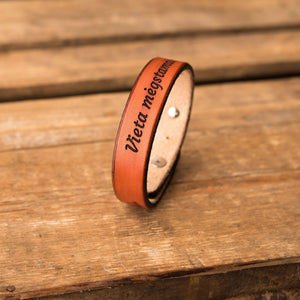 Leather bracelet Spirit | Orange color
