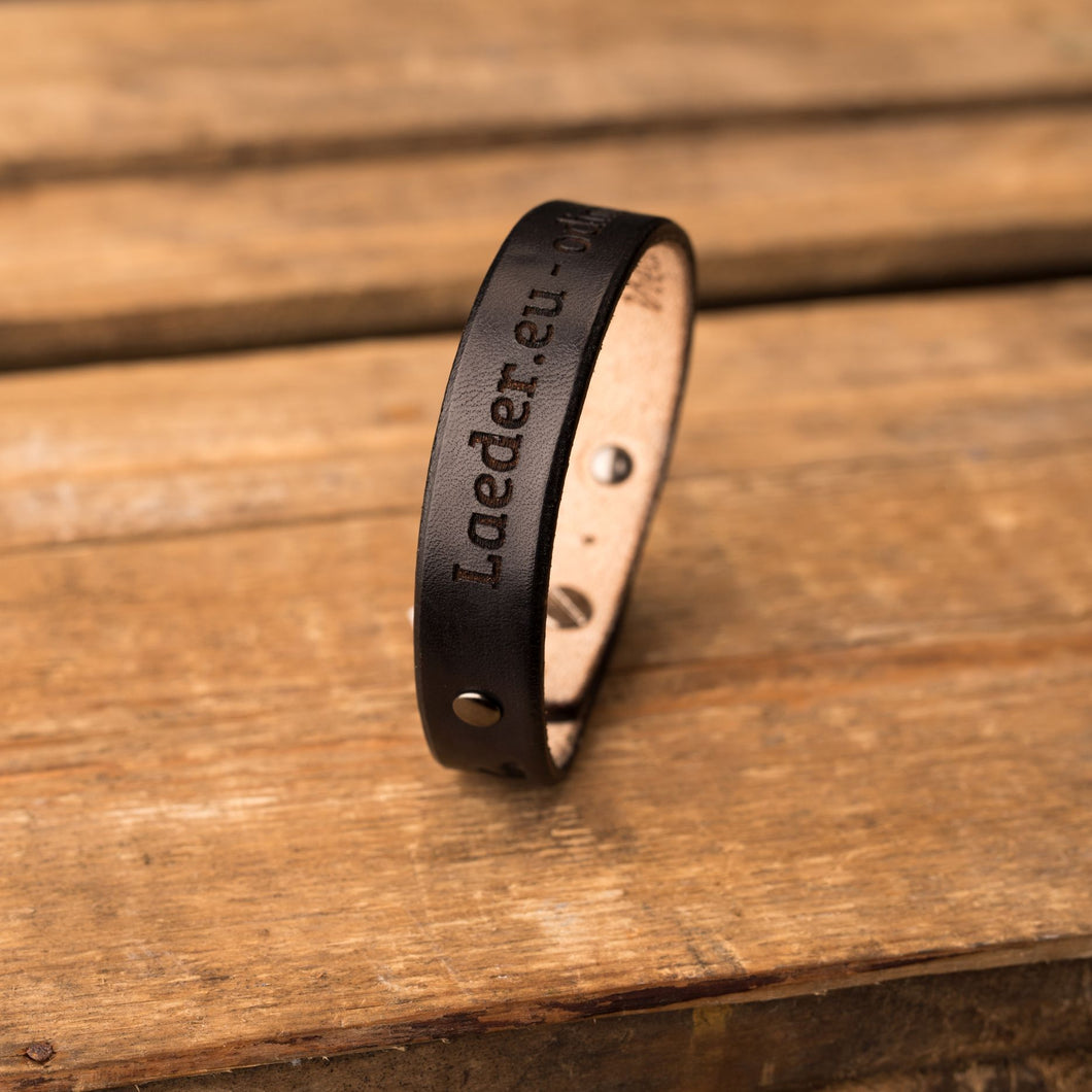 Leather bracelet Spirit | Black color