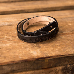 Leather bracelet Twist | Black color