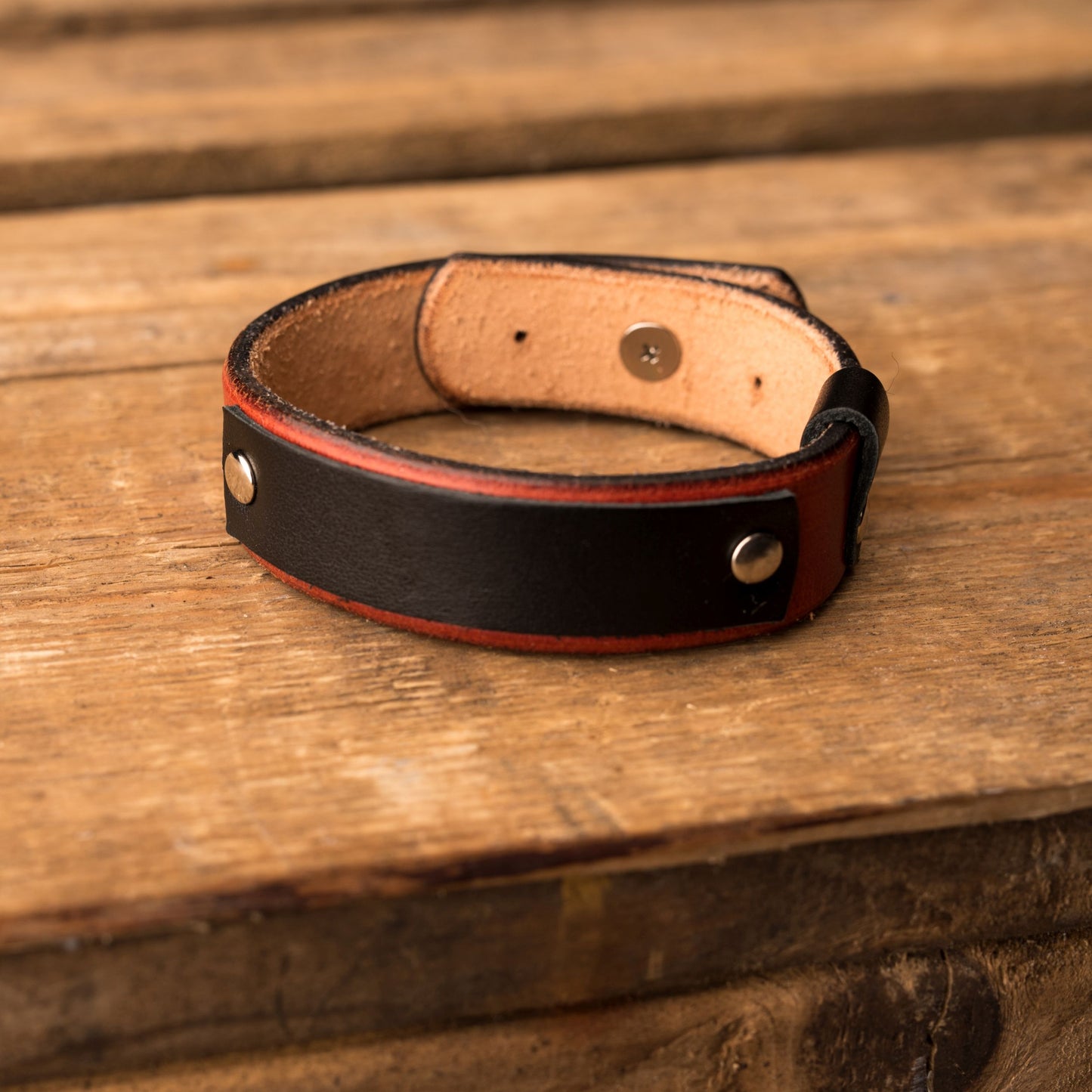 Leather bracelet Sphere | Orange color