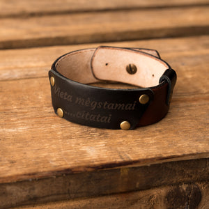 Leather bracelet Cheops | Brown color