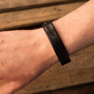 Leather bracelet Spirit | Black color