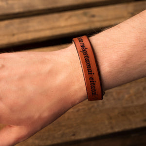 Leather bracelet Spirit | Orange color