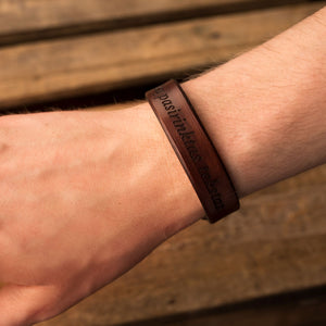 Leather bracelet Spirit | Brown color